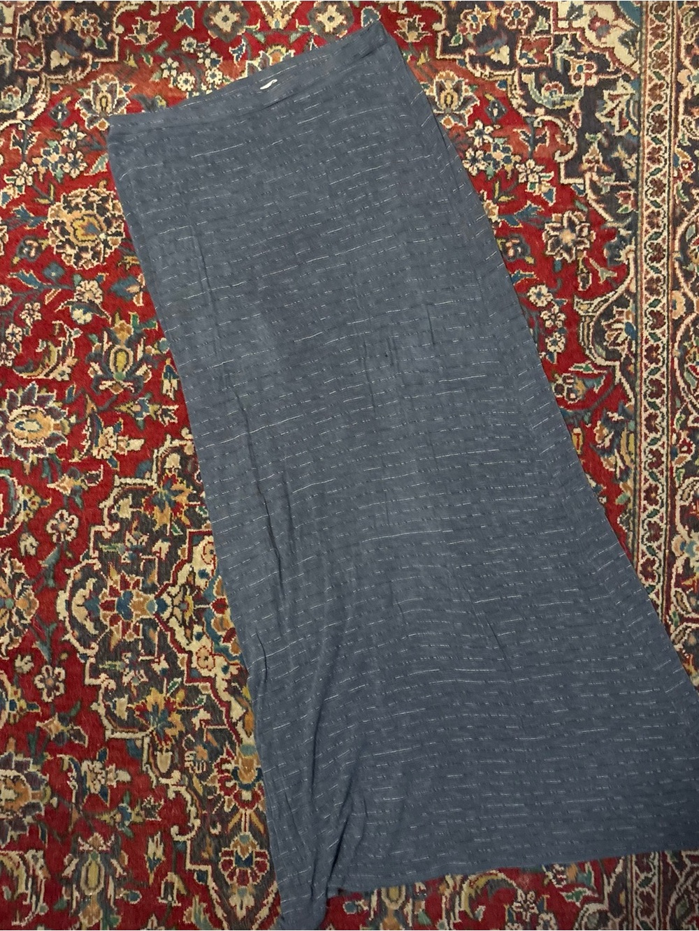 Vintage Heathered Slate Blue Maxi Skirt